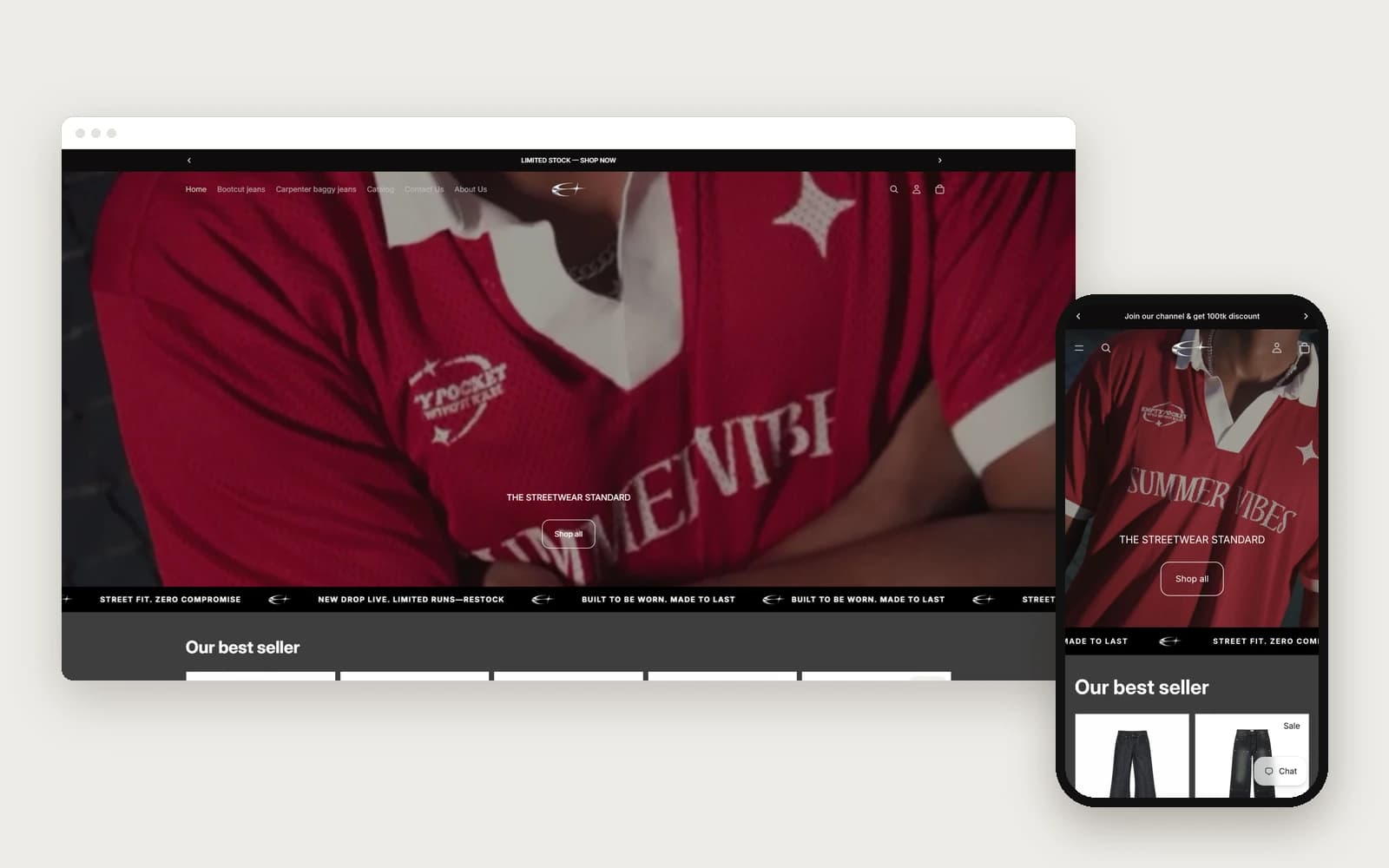 Empty Pocket online store homepage
