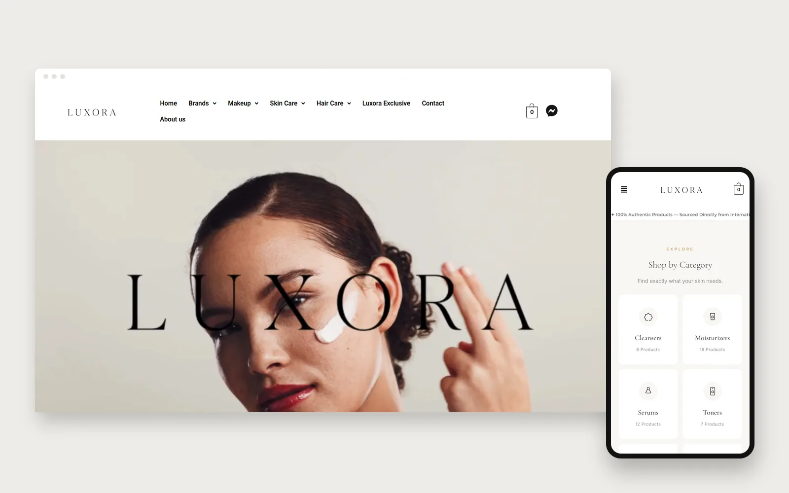 Luxora Beauty website